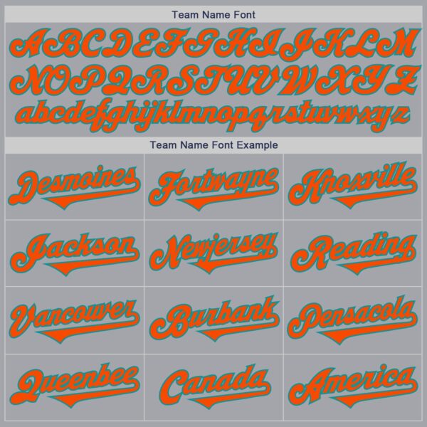 Custom Gray Orange-Teal Authentic Two Tone Baseball Jersey