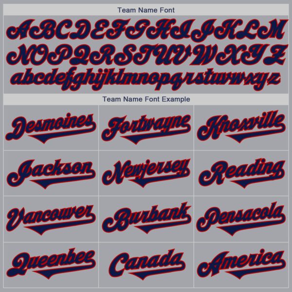 Custom Gray Navy-Red Authentic Two Tone Baseball Jersey