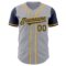 Custom Gray Navy-Gold Authentic Two Tone Baseball Jersey