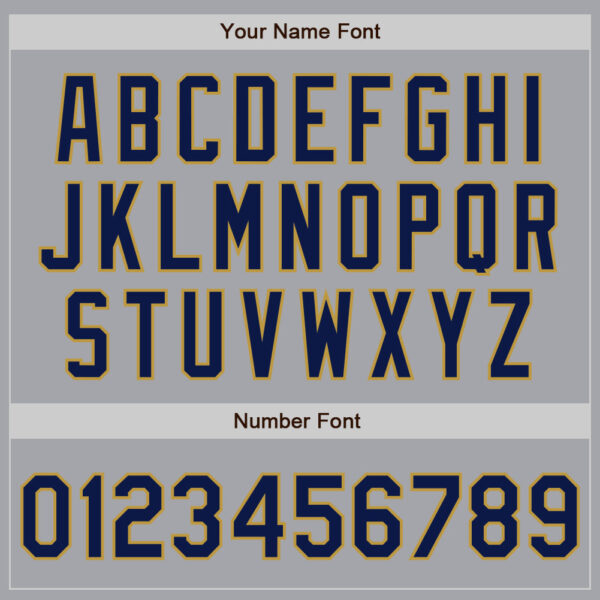 Custom Gray Navy-Old Gold Authentic Two Tone Baseball Jersey