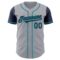 Custom Gray Navy-Teal Authentic Two Tone Baseball Jersey