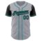 Custom Gray Black-Teal Authentic Two Tone Baseball Jersey