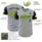 Custom Gray Neon Green-Black Authentic Two Tone Baseball Jersey