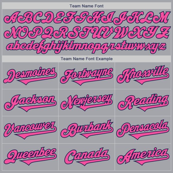 Custom Gray Pink-Navy Authentic Two Tone Baseball Jersey