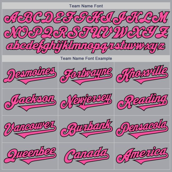 Custom Gray Pink-Black Authentic Two Tone Baseball Jersey