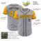 Custom Gray Gold-Brown Authentic Two Tone Baseball Jersey