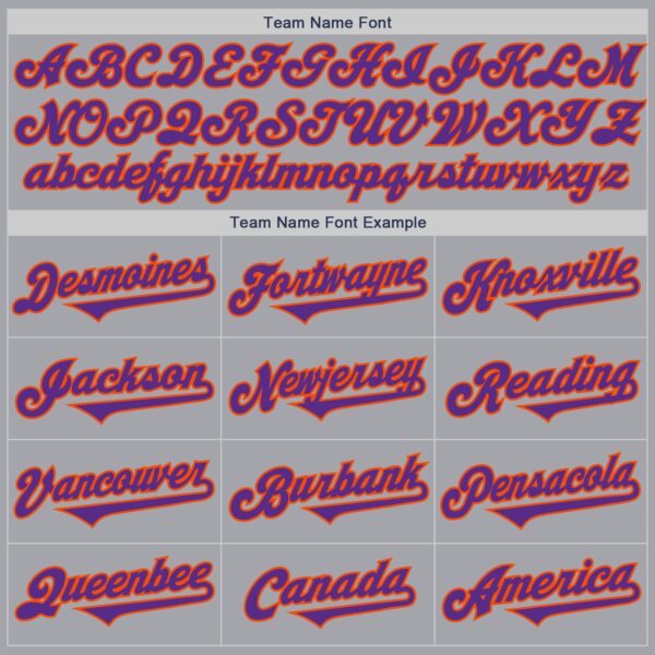 Custom Gray Purple-Orange Authentic Two Tone Baseball Jersey