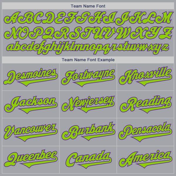 Custom Gray Neon Green-Purple Authentic Two Tone Baseball Jersey