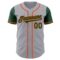 Custom Gray Green-Orange Authentic Two Tone Baseball Jersey