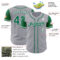 Custom Gray Kelly Green-White Authentic Two Tone Baseball Jersey