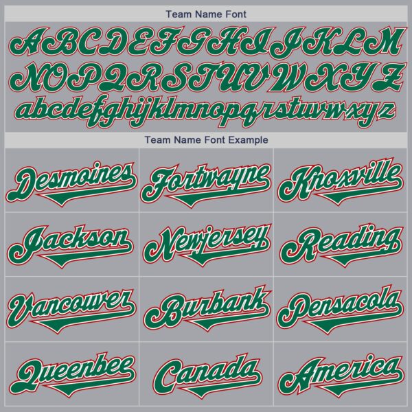 Custom Gray Kelly Green-Red Authentic Two Tone Baseball Jersey