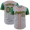 Custom Gray Kelly Green-Orange Authentic Two Tone Baseball Jersey