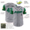 Custom Gray Kelly Green-Black Authentic Two Tone Baseball Jersey