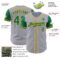 Custom Gray Kelly Green-Gold Authentic Two Tone Baseball Jersey