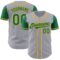 Custom Gray Kelly Green-Gold Authentic Two Tone Baseball Jersey