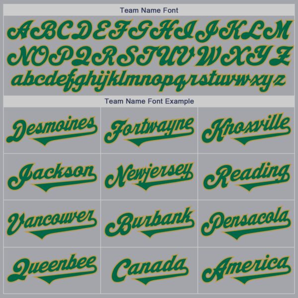 Custom Gray Kelly Green-Old Gold Authentic Two Tone Baseball Jersey