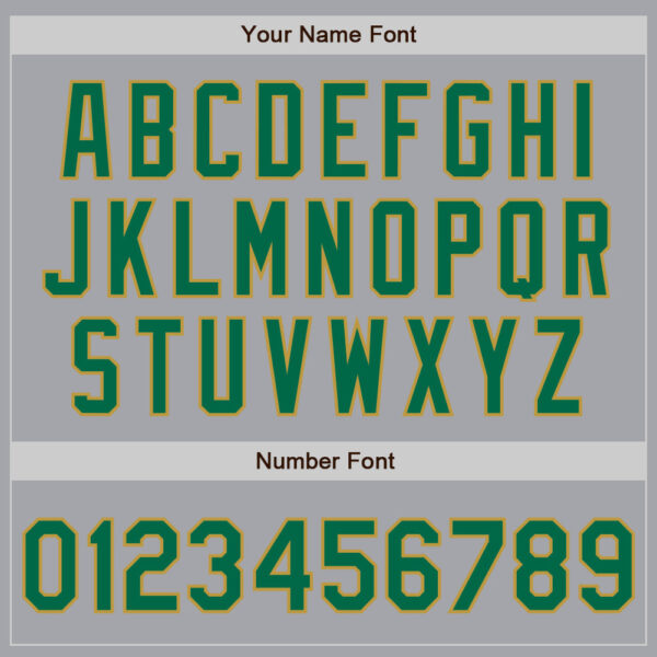 Custom Gray Kelly Green-Old Gold Authentic Two Tone Baseball Jersey