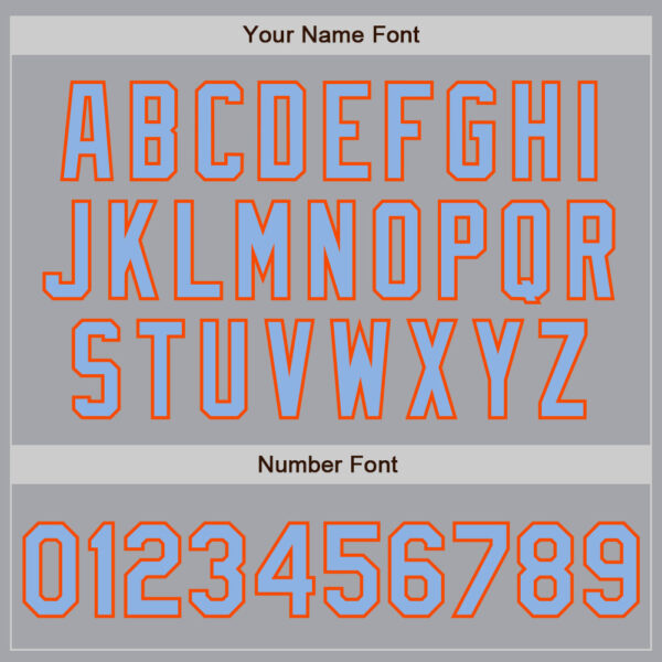 Custom Gray Light Blue-Orange Authentic Two Tone Baseball Jersey