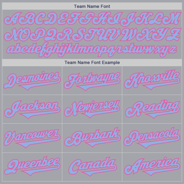 Custom Gray Light Blue-Pink Authentic Two Tone Baseball Jersey