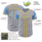 Custom Gray Light Blue-Gold Authentic Two Tone Baseball Jersey