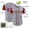 Custom Gray Crimson-White Authentic Two Tone Baseball Jersey