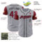 Custom Gray Crimson-Black Authentic Two Tone Baseball Jersey