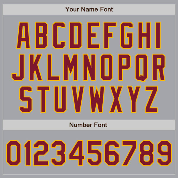 Custom Gray Crimson-Gold Authentic Two Tone Baseball Jersey