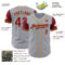 Custom Gray Crimson-Old Gold Authentic Two Tone Baseball Jersey