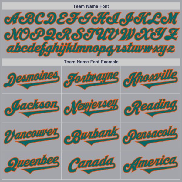 Custom Gray Teal-Orange Authentic Two Tone Baseball Jersey