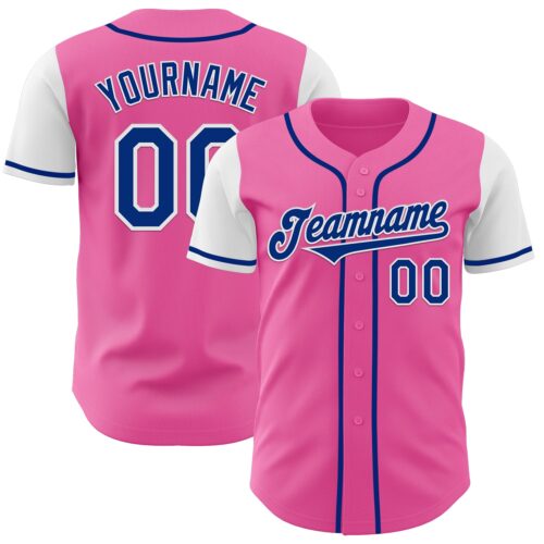 TwoTone1027 Custom Pink Royal-White Authentic Two Tone Baseball Jersey
