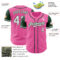 Custom Pink White-Green Authentic Two Tone Baseball Jersey