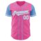 Custom Pink White-Light Blue Authentic Two Tone Baseball Jersey