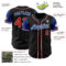 Custom Black Red Royal-White Authentic Two Tone Baseball Jersey