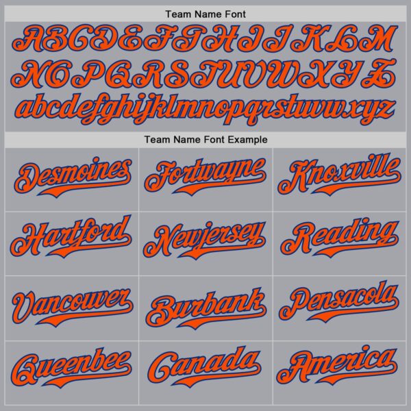 Custom Gray Orange-Royal Authentic Two Tone Baseball Jersey