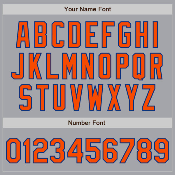 Custom Gray Orange-Royal Authentic Two Tone Baseball Jersey