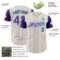 Custom Cream Purple Pinstripe White-Teal Authentic Two Tone Baseball Jersey