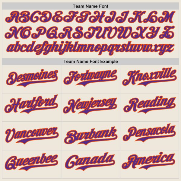 Custom Cream Purple Pinstripe Orange Authentic Two Tone Baseball Jersey