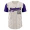 Custom Cream Purple Pinstripe Black Authentic Two Tone Baseball Jersey