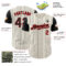 Custom Cream Black Pinstripe Red Authentic Two Tone Baseball Jersey