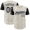 Custom Cream Black Pinstripe Gray Authentic Two Tone Baseball Jersey