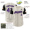 Custom Cream Black Pinstripe Purple Authentic Two Tone Baseball Jersey