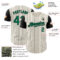 Custom Cream Black Pinstripe Kelly Green Authentic Two Tone Baseball Jersey