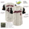 Custom Cream Black Pinstripe Crimson Authentic Two Tone Baseball Jersey