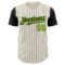 Custom Cream Black Pinstripe Neon Green Authentic Two Tone Baseball Jersey