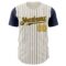 Custom Cream Navy Pinstripe Gold Authentic Two Tone Baseball Jersey