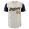 Custom Cream Navy Pinstripe Old Gold Authentic Two Tone Baseball Jersey