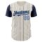 Custom Cream Navy Pinstripe Light Blue Authentic Two Tone Baseball Jersey