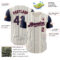 Custom Cream Navy Pinstripe Crimson Authentic Two Tone Baseball Jersey