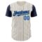 Custom Cream Navy Pinstripe Electric Blue Authentic Two Tone Baseball Jersey