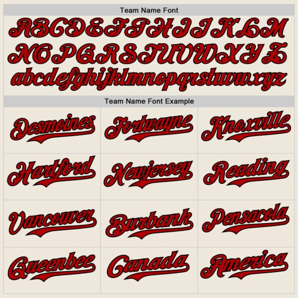 Custom Cream Red Pinstripe Black Authentic Two Tone Baseball Jersey